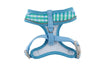 Blue Gingham Ultra Comfort Collar Mesh Reflective Dog Harness Vest