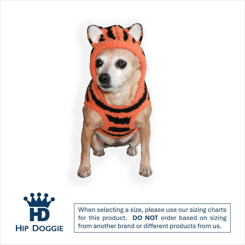 Chenille Tiger Hoodie Soft Dog Sweater