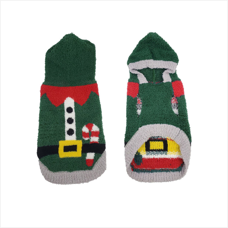 Chenille Elf Hoodie Christmas Holiday Pet Sweater