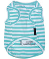 Parisian Pet® Tee's Pink Flamingos Tropical Paradise Blue Stripe Dog T-Shirt