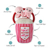 Petshop by Fringe Studio dog toys My Heart Pops For You Pink Plush Squeak Dog Toy