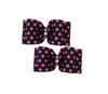 Barker's Bowtique Hair Bows Pink Polka Dot on Black Canine Hair Bows on French clips - 2 bows per card