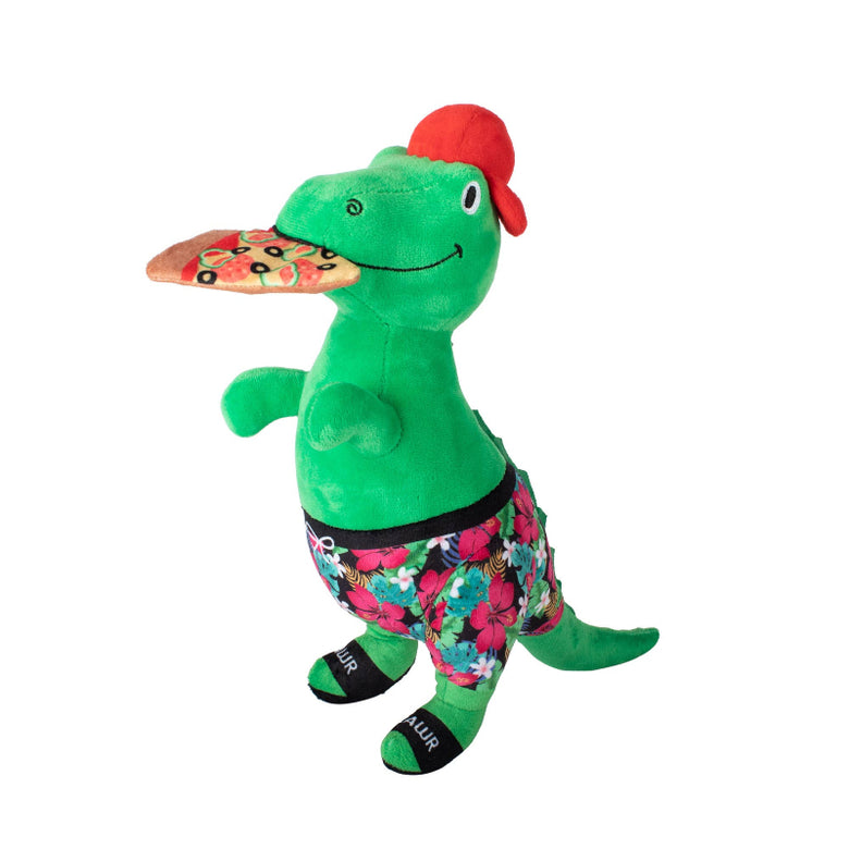Pizzasaurus Rex Plush Squeaky Dog Toy