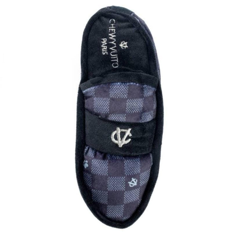 Haute Diggity Dog Toys Black Checker Chewy Loafer Plush Squeak Dog Toy