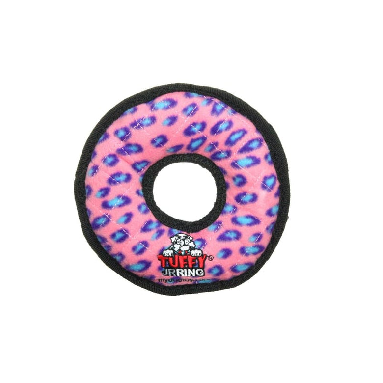 Tuffy Dog Toys - VIP Products dog toys Tuffy Ring Pink Leopard Durable Tough Squeaky Dog Toy Jr