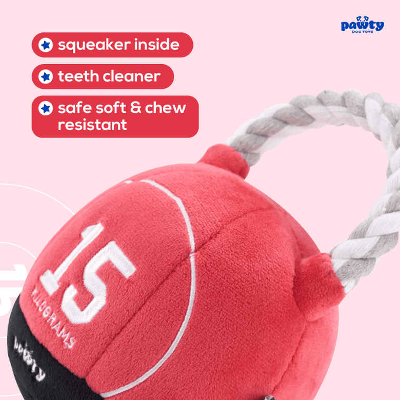 PAWTY Dog Toys dog toys Kettlebell Plush Tug Rope Interactive Dog Toy