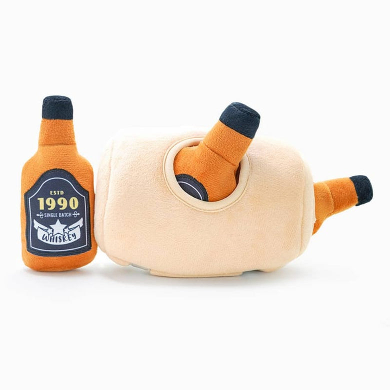 Hugsmart Products Inc dog toys Food Party Whiskey Barrel Interactive Plush Dog Toy Set - 4 Pc