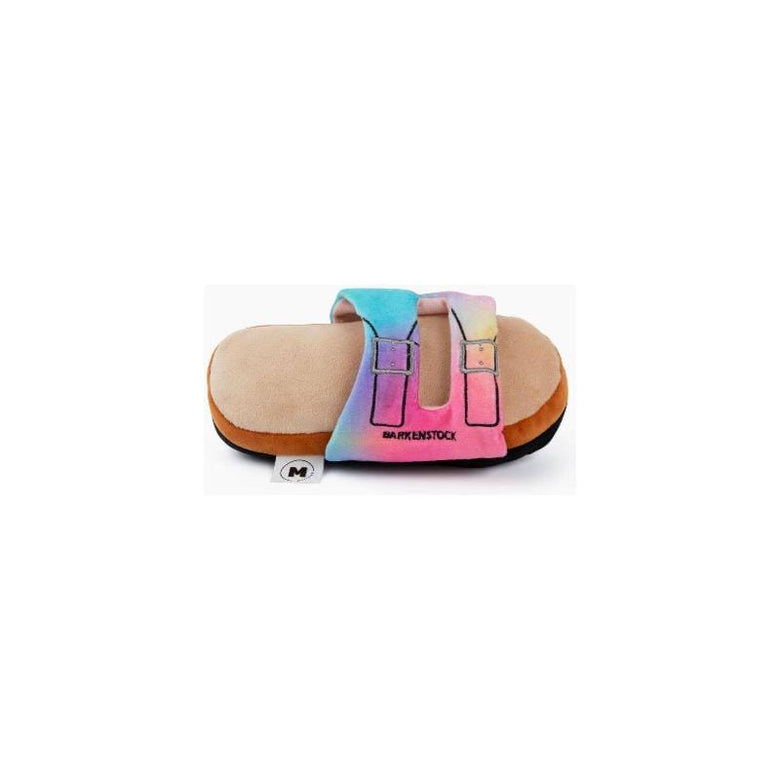 Muttzie dog toys Barkenstock Rainbow Sandal Plush Dog Toy