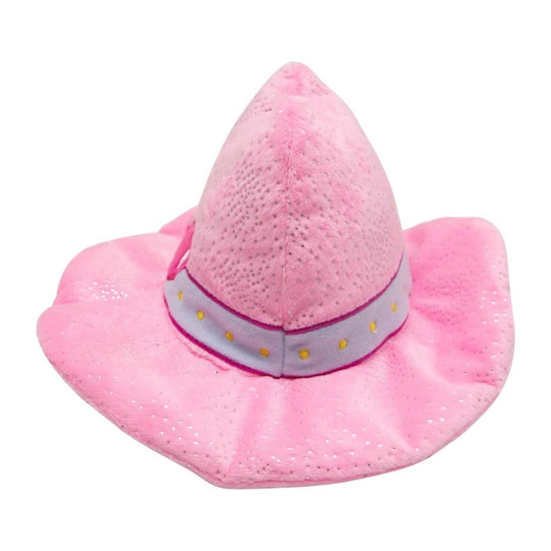 SnugArooz dog toys Stylish Pink Cowboy Hat Save A Horse Plush Squeak Dog Toy - 8"