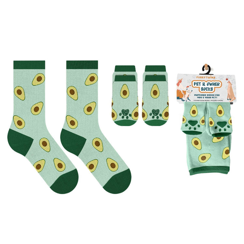Extreme Fit Wholesale Extreme Fit Wholesale - Matching Pet And Owner Fun Socks - Avocado