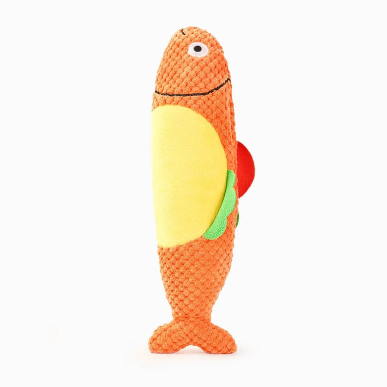 Hugsmart Products Inc dog toys Food Party Shaky Fish Taco Plush Dog Toy