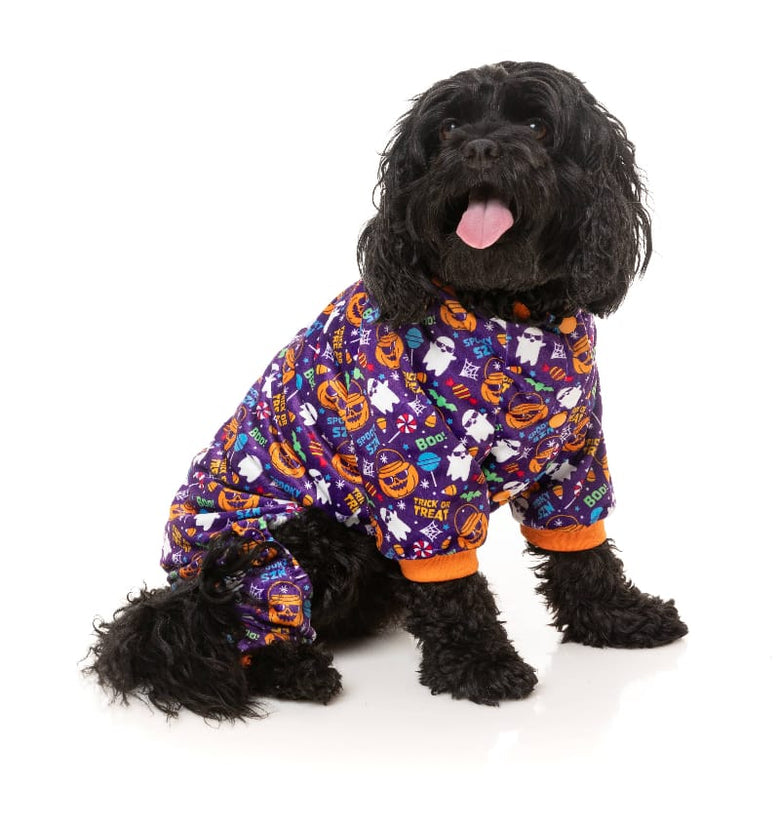 FuzzYard Pajamas Halloween Purple Trick or Treat Spooky Dog Pajamas