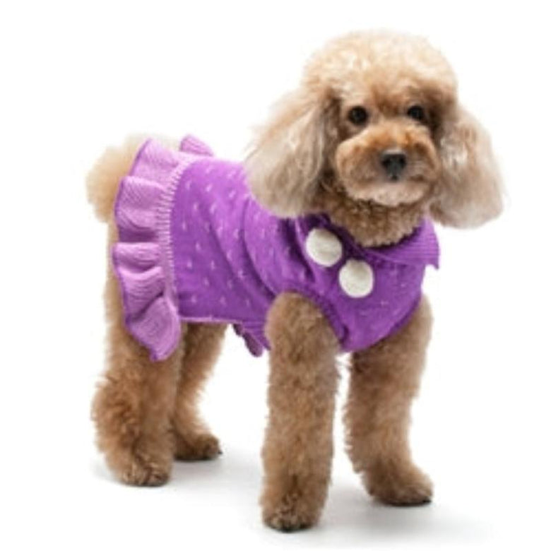 Dogo Pet Fashions Sweaters 2XS Purple Snowflake Bling Sweater Dog Dress - Only Available in Size 2XS