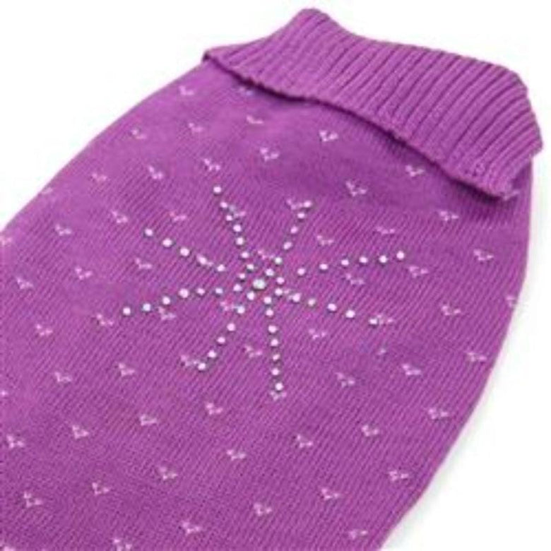 Dogo Pet Fashions Sweaters 2XS Purple Snowflake Bling Sweater Dog Dress - Only Available in Size 2XS
