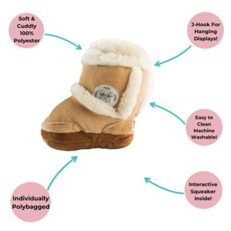 Haute Diggity Dog Toys Pugg Boot Plush Squeak Dog Toy