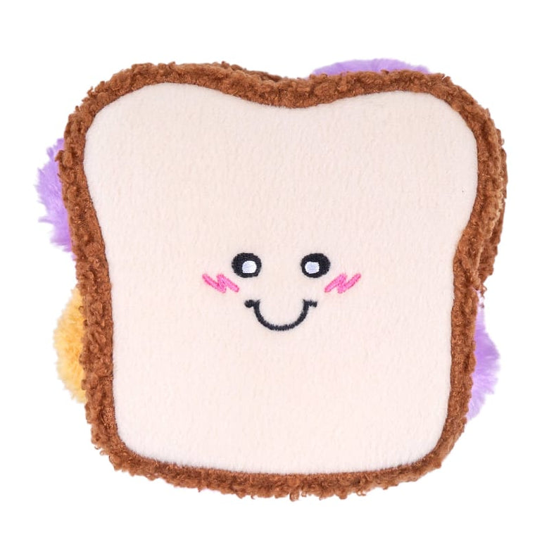 ZippyPaws dog toys PB & J Sandwich Snufflerz Plush Dog Toy