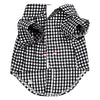 The Worthy Dog CollardShirts XL Check Black & White Holiday Santa Hats Collared Dog Shirt