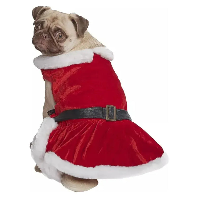 Parisian Pet Dresses Mrs Claus Red Velvet Christmas Pet Dress