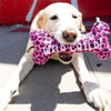 Huxley & Kent dog toys L Wild Child Cheetah Pink Bone Plush Squeak Dog Toy