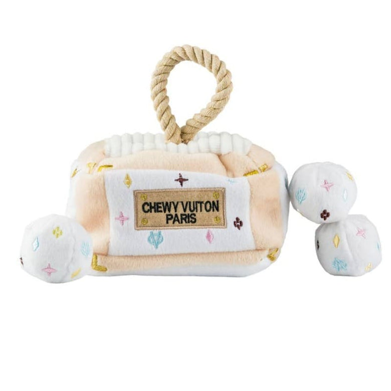 Haute Diggity Dog Toys White Chewy Trunk Interactive Activity House Dog Toy