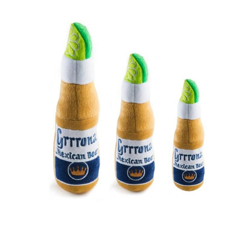 Haute Diggity Dog dog toys Grrrona Bottle Plush Squeaky Dog Toy - 3 Sizes