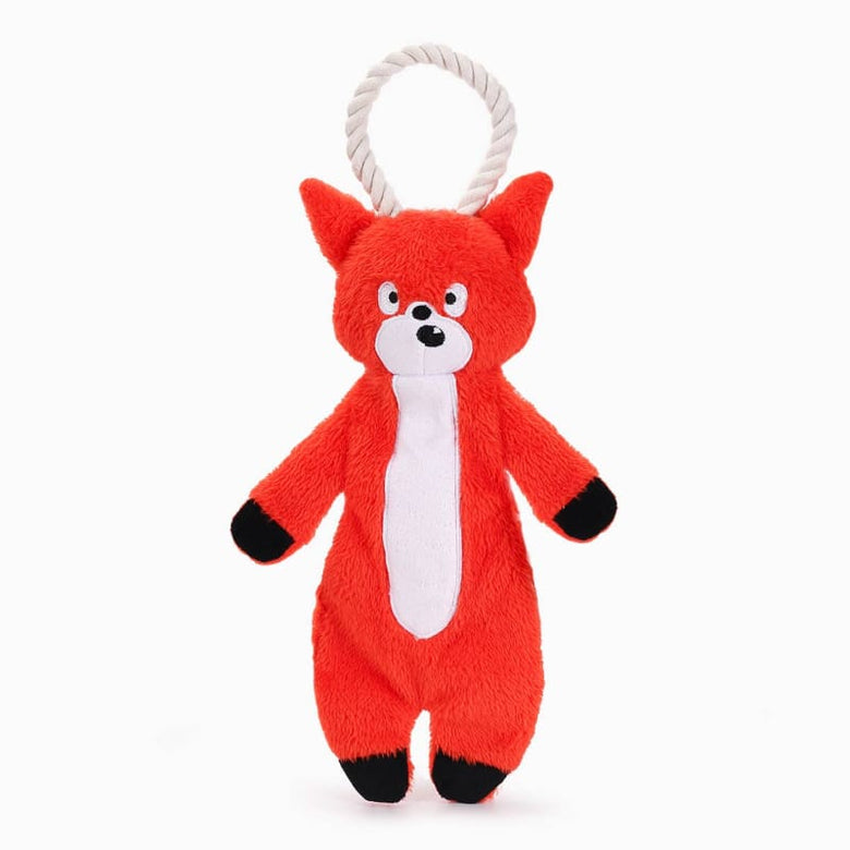 Hugsmart Products Inc Dog Toys Jumbo Animal Fox Rope Plush Squeak Dog Toy