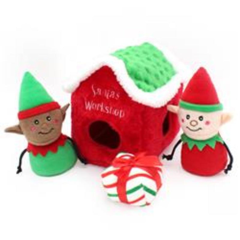 Zippypaws dog toys Holiday Burrow - Santa's Workshop Dog Toy