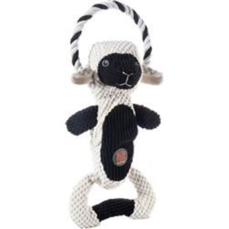 Outward Hound dog toys Scrunch Bunch Lamb Interactive Plush Squeaky Dog Tug Toy