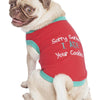 Parisian Pet Tee's Sorry Santa I Ate Your Cookies Embroidered Christmas Holiday Red Dog T Shirt
