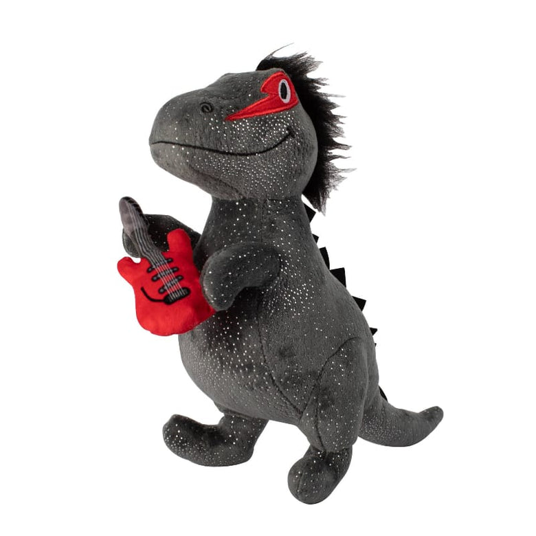 PetShop by Fringe Studio dog toys Rocker Masked Rex Red Guitar Plush Squeak Dog Toy