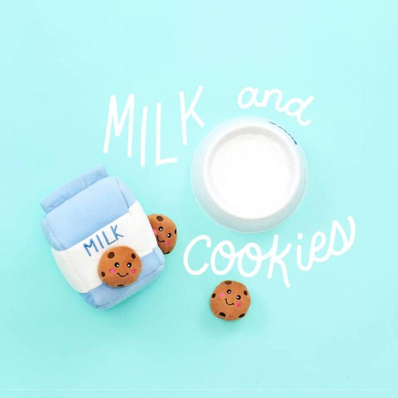 Zippypaws dog toys Milk & Cookies Plush Interactive Dog Toy