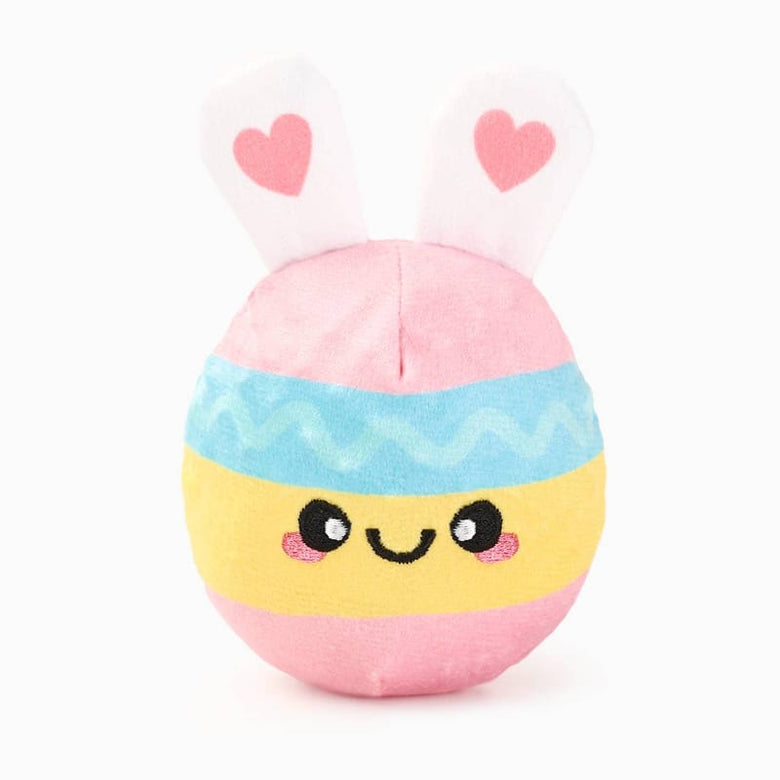 Hugsmart Products Inc dog toys Hoppin' Easter Bunny Striped Pastel Egg Spring Super Ball Plush Dog Toy