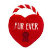 Huxley & Kent dog toys Fur Ever Lock Red Heart Plush Squeak Dog Toy