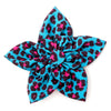 The Worthy Dog Bow Ties Teal Leopard Flower Pet Collar Attachment - Size Small