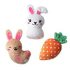 PetShop by Fringe Studio Dog Toys Easter Can't Stop The Hop Spring Small Plush Squeak Dog Toys Set - 3 Pk
