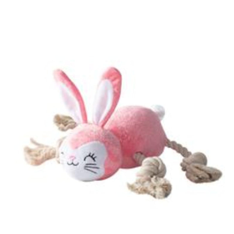 PetShop by Fringe Studio dog toys No Bunny Compares Easter Spring Rope Pink Plush Squeak Dog Toy