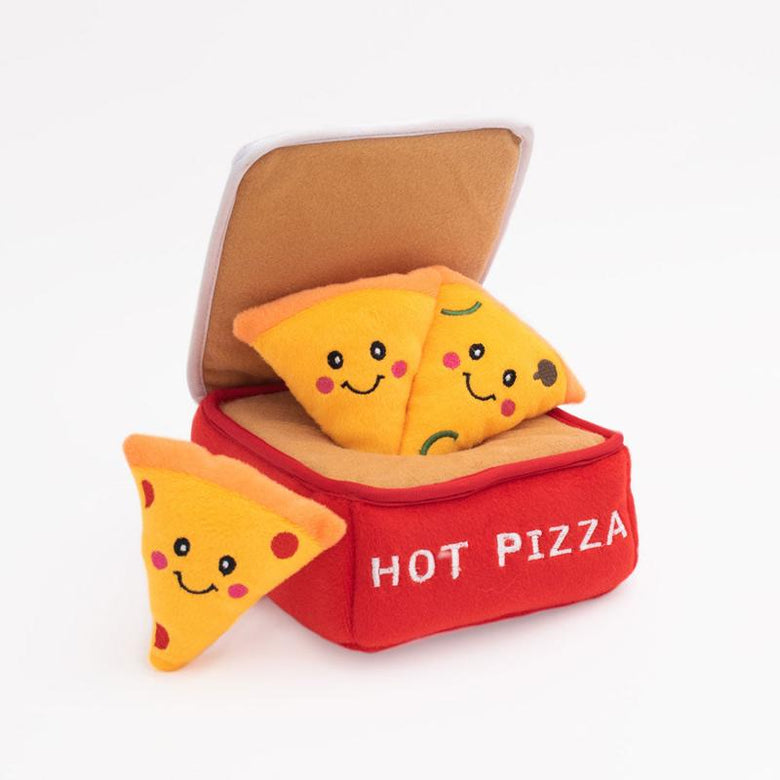 Zippypaws dog toys Burrow Pizza Box Interactive Dog Toy
