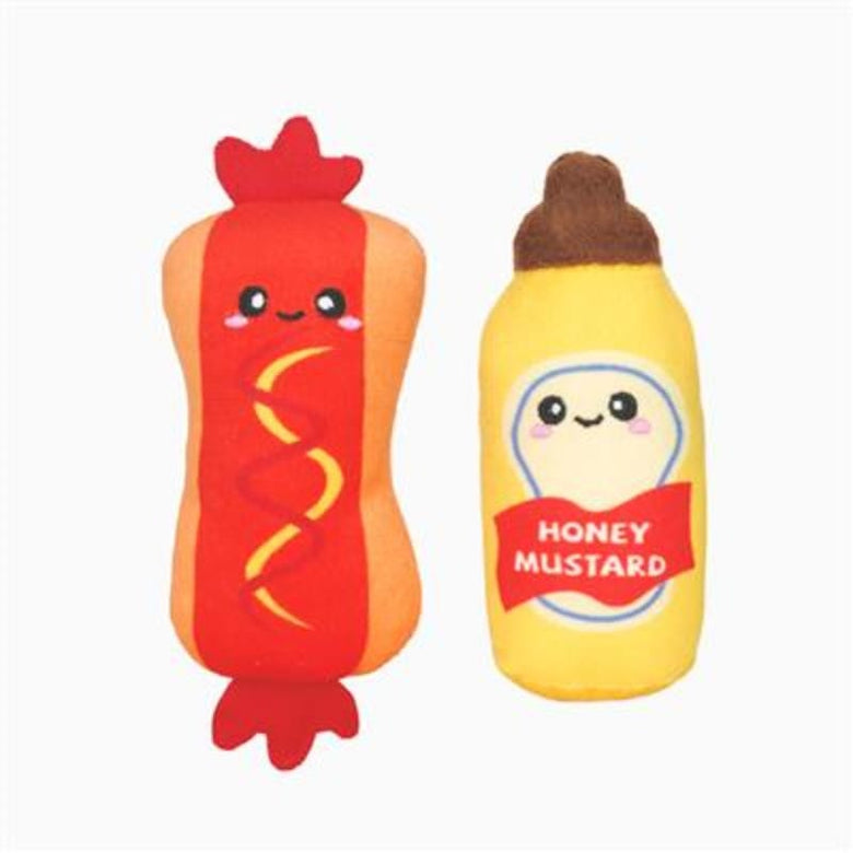 Huxley & Kent Cat Toys Kitten Party Hot Dog & Mustard Cat Toys - 2 Pc