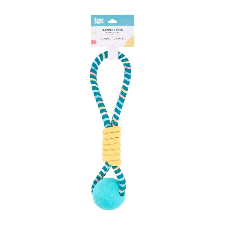 ZippyPaws dog toys Razzle Rope Tugger Ball Dog Toy