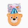 Yappy Birthday Party Teddy Bear Ball Plush Squeaky Dog Toy