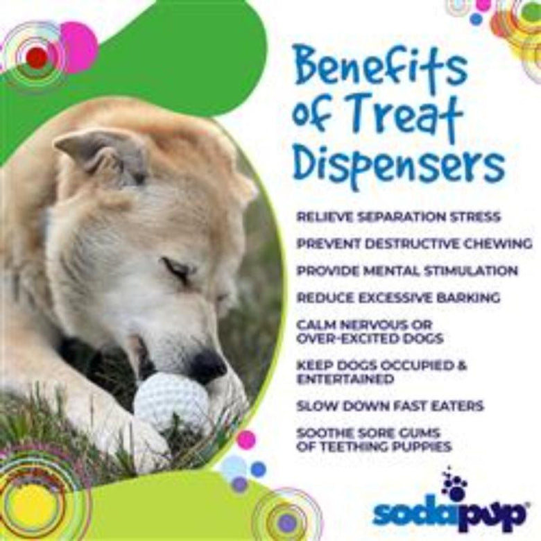 SodaPup dog toys Golf Ball Rubber Treat Dispenser & Enrichment Dog Toy