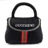 Dog Diggin Designs dog toys Gucchewi Black Striped Plush Squeak Purse Dog Toy