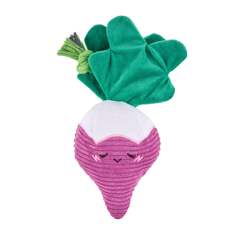 Radish Crinkle Crops Leafy Plush Squeaky Crinkle Dog Toy