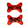 Halloween Boo Plush Squeaky Orange Bone Dog Toy - 2 Sizes