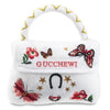 Dog Diggin Designs dog toys Gucchewi White Butterfly Plush Squeak Purse Dog Toy