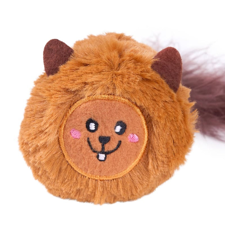 ZippyClaws Cat Toys Squirrel Refillablez Bushy Throw Plush Cat Toy