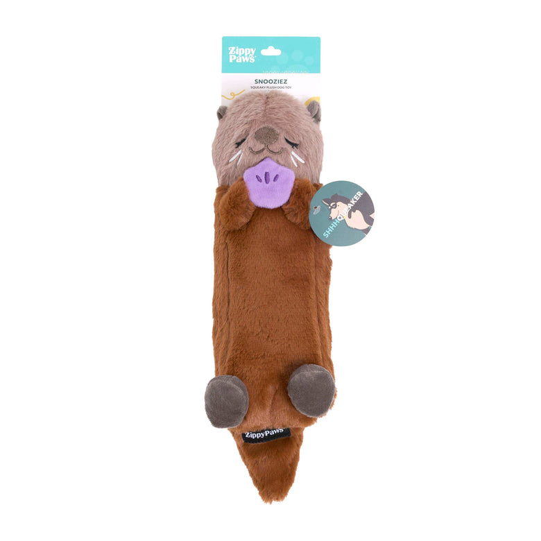 ZippyPaws dog toys Otter Snooziez with Shhhqueaker Plush Dog Toy