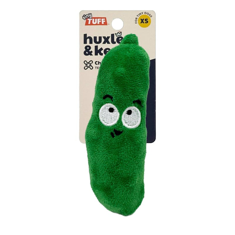 Huxley & Kent Dog Toys Tiny Tuff Green Dell Pickle Plush Squeak Dog Toy