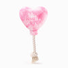 Hugsmart Products Inc dog toys Love is in the air Pink Heart Rope Tug Plush Squeak Dog Toy