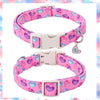 TM - PETS IN FAIRYLAND Collars Cartoon Hearts Pattern with Charm Pink Dog Collar